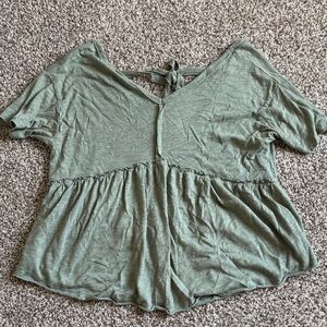 American Eagle Outfitters Sage Green Short Sleeve Top